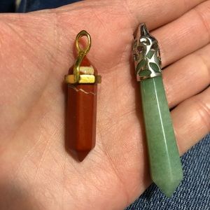 Aventurine and Red Jasper Necklace Pendants
